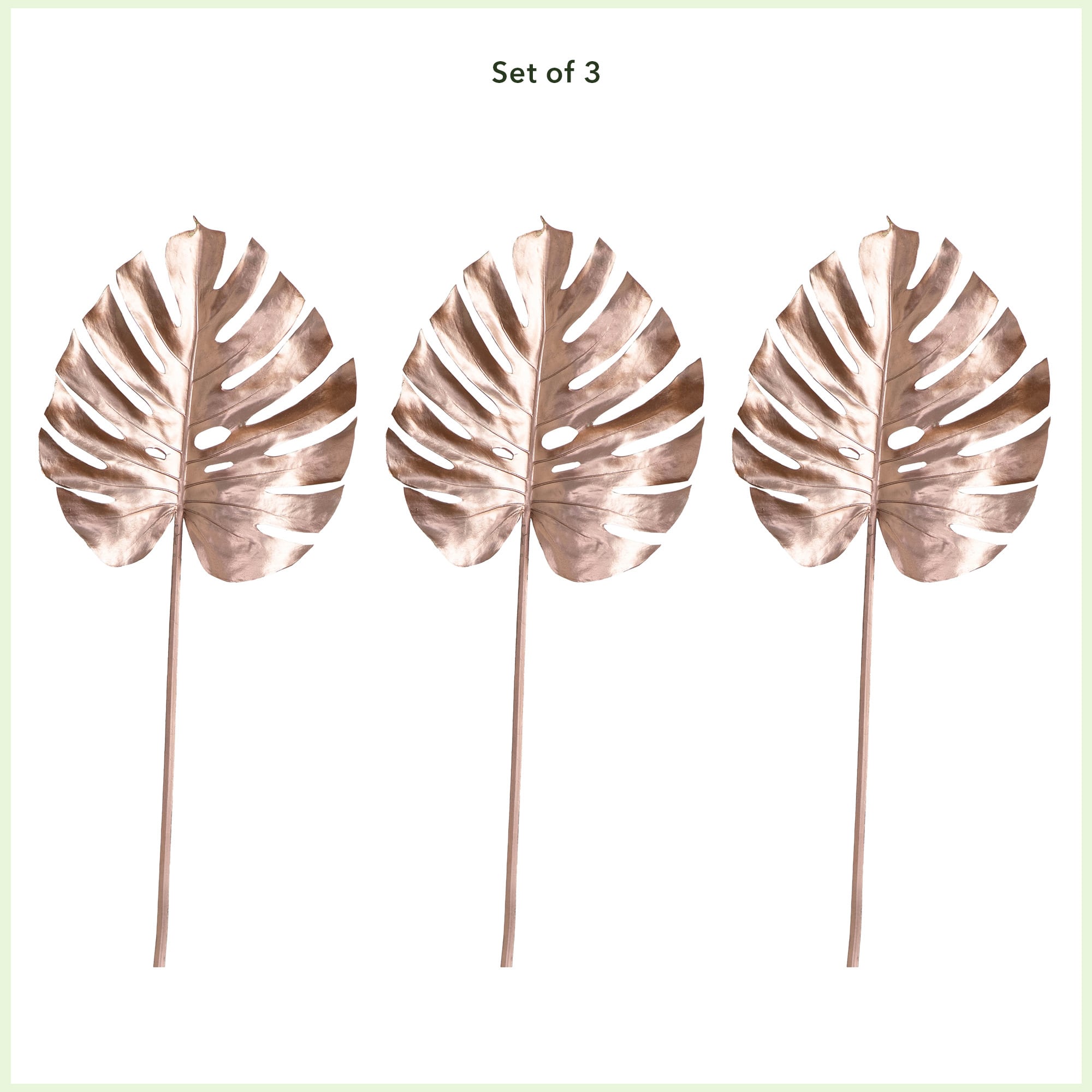 41" Rose Gold Monstera Leaf Stems, 3ct.